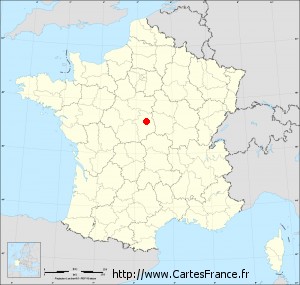 Fond de carte administrative de Les Aix-d'Angillon petit format